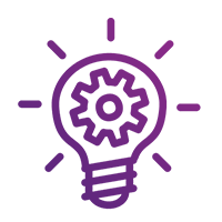 icon of a cog in a lightbulb