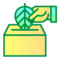 icon of a hand placing a leaf in a box