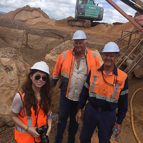 UQ UConn CIBER Sustainable Business Program participant with Rock Trade Industries owner Allan Payne and Mines Inspector Neil Randolph.